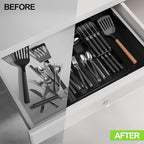 Bamboo Kitchen Drawer Organizer, Expandable Silverware Organizer - Image 6