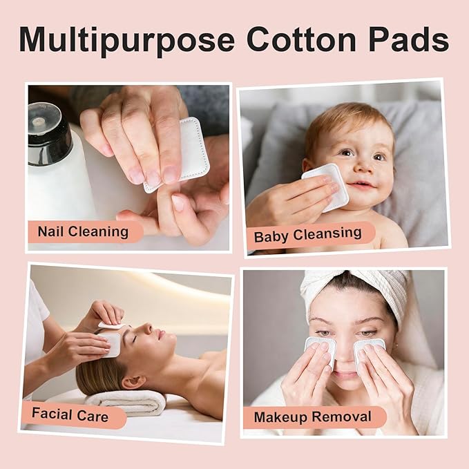 Premium Pure Cotton Pads 300 Count, Soft & Lint-Free Upgraded Edge Stitching - Image 7