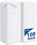 AIDEA Microfiber Cleaning Cloth White-100PK, Absorbent Cleaning Rags, by AIDEAHOME