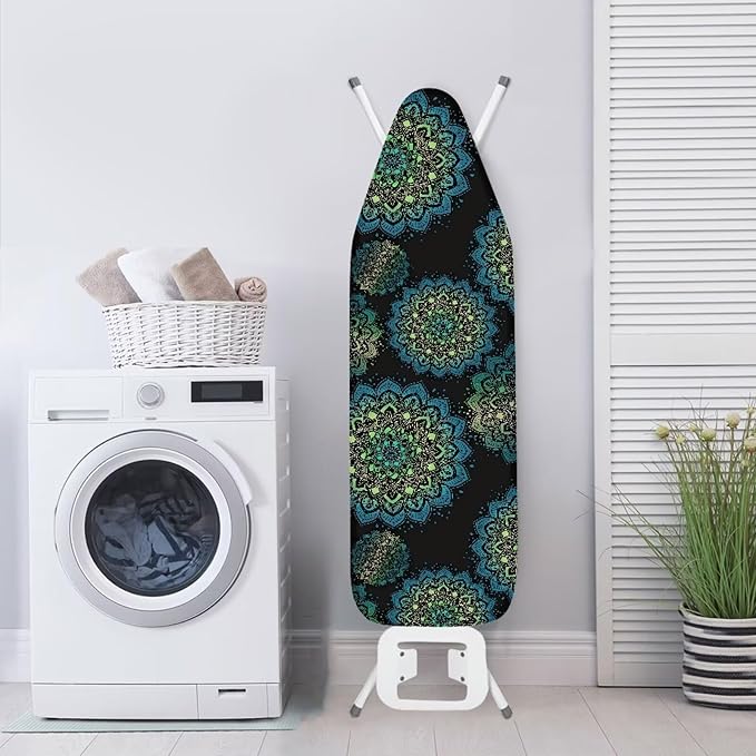 Mandala Lotus Flower Ironing Board Cover, Abstract Ethnic Floral 54x15 inches - Image 3