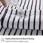 2 Piece Black White Cabana Stripe Hand Towels - Image 4