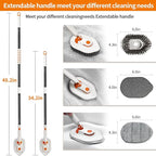 Bathroom Scrub Brush with Long Handle, 3-in-1 Tub and Tile Cleaner with 5 - Image 4
