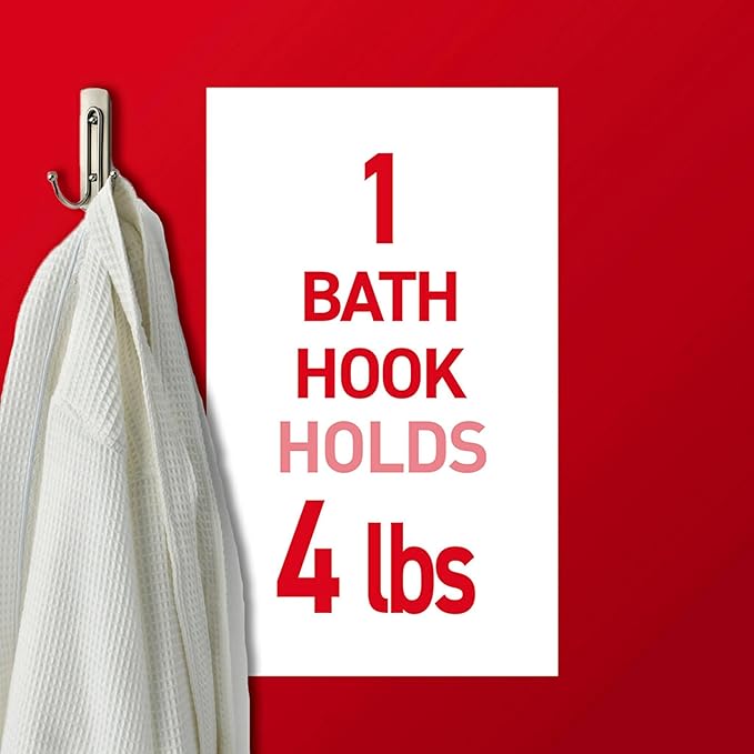 Command Large Double Bathroom Wall Hook, Damage-Free Hanging - Image 4