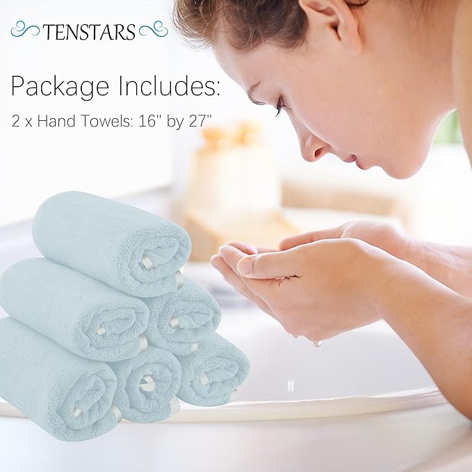 TENSTARS Silk Hemming Hand Towels - Image 2