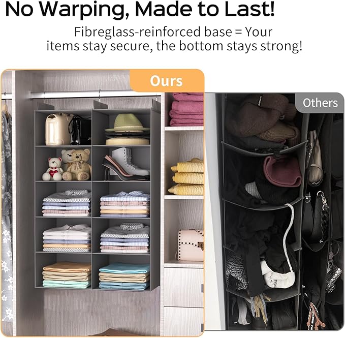 Grey 5-Tier Hanging Closet Storage Organizer - Image 5