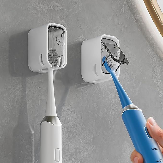 Toothbrush Holders for Bathroom【Innovation Single Slot Design】 2PCS Toothbrush by MOPMS