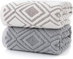 Pidada Bath Towel Diamond Pattern 100% Cotton Absorbent Soft Decorative Towel - Image 6