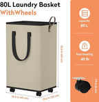 Laundry Basket with Wheels, Collapsible Laundry Baskets, Laundry Hamper with - Image 4