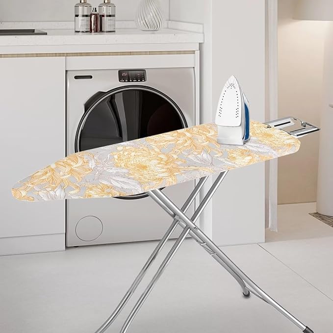 Chrysanthemums Flowers Ironing Board Cover 52-55 x 13-16 Inch, Sketch Golden - Image 2