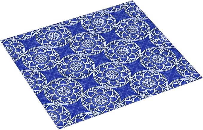 Chinoiserie Blue and White Floral Dish Drying Mats - Image 2