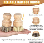 Nuenen 6 Packs Bamboo Dish Scrub Brushes Wooden Scrubbers Set Kitchen - Image 7