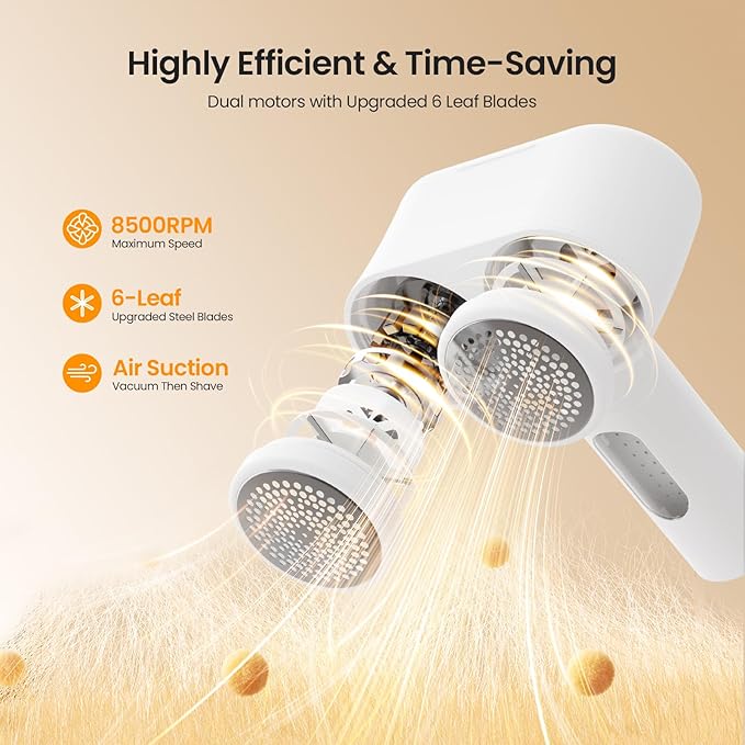 Mosthink Fabric Shaver, 2-in-1 Electric Lint Remover & Build-in Lint Brush - Image 4