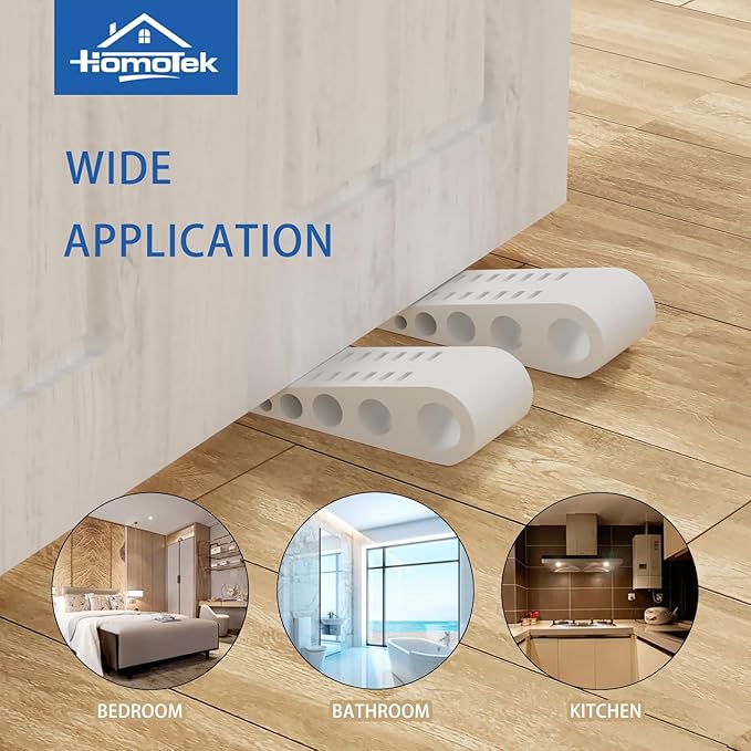 HOMOTEK 3 Pack Wedge Rubber Door Stops Door Chucks Stoppers Wall Protector - Image 6