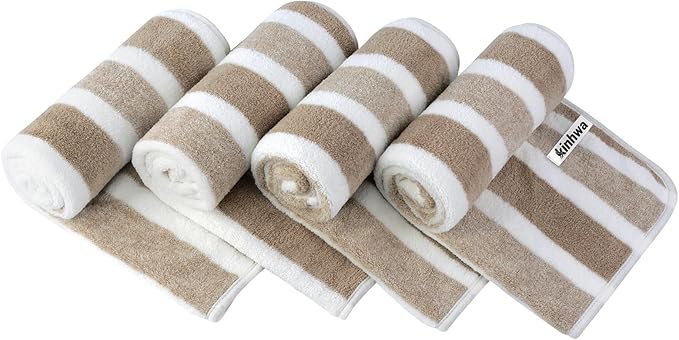 KinHwa Microfiber Hand Towels for Bathroom Soft and Absorbent Face Towels Brown - Image 2