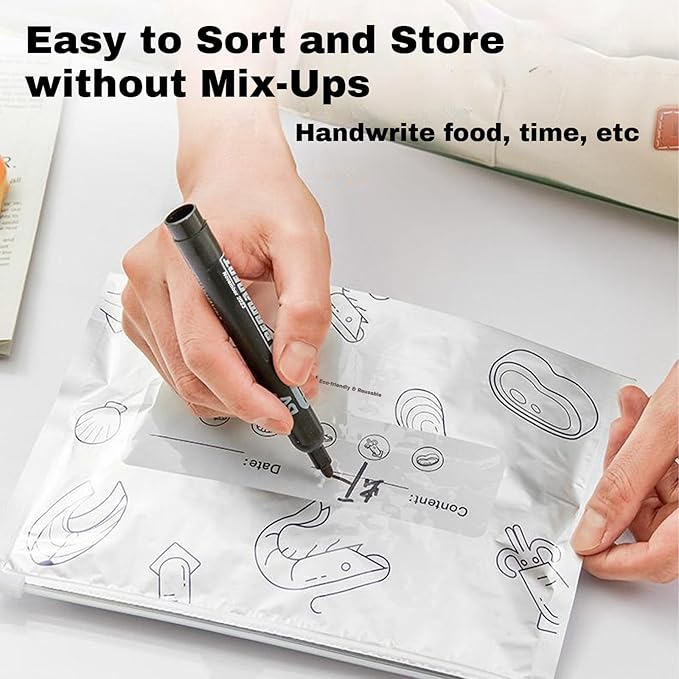 Reusable Aluminum Foil Sealable Storage Bags, 2026 New Resealable Stand Up - Image 4