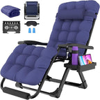 Suteck Oversized Zero Gravity Chair, 29In XL Outdoor Recliner Chair w/Removable Cushion&Headrest, Camping Lounge Chair w/Upgraded Lock&Footrest, Reclining Patio Chairs for Indoor Outdoor,500LBS by Suteck
