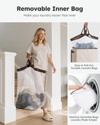 SOLEDI Laundry Hamper with Lid 130L Large & Tall Collapsible Laundry Basket - Image 4