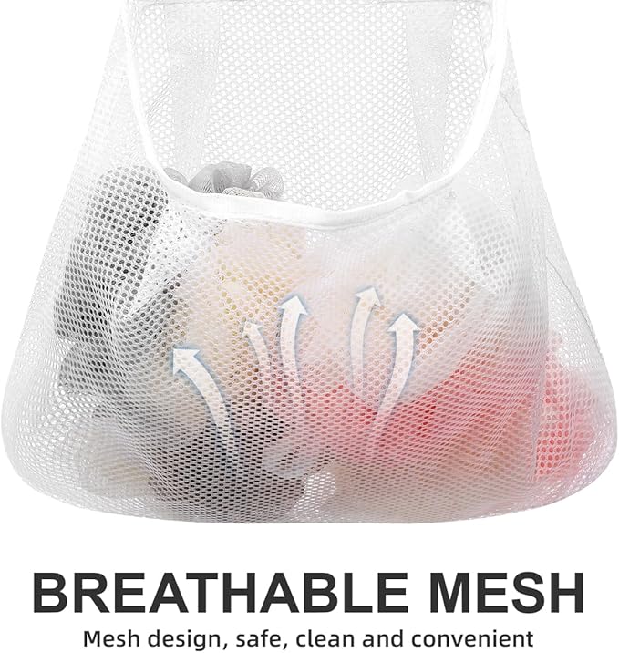 Mesh Storage Hanging Bag with Swiveling Hook - Image 4