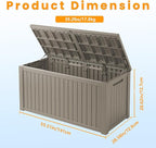 TARKARI 200 Gallon Lockable Resin Deck Box, Waterproof & UV-Resistant Outdoor Storage Box for Outdoor Cushion Storage, Garden Tools & Pool Accessories Storage, Gray - Image 2