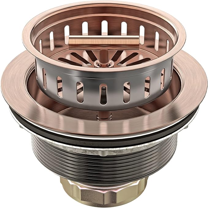 BOTEMY B9171 Copper Kitchen Sink Drain Kit 3 1/2 Sink Strainer by BOTEMY