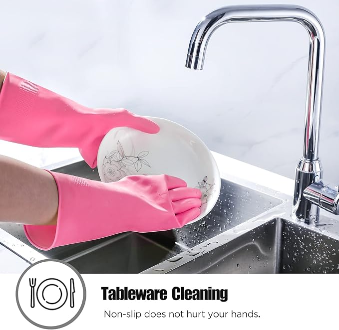 Rubber cleaning gloves 3 or 6 Pairs - Image 4