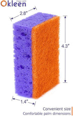 Purple and Orange Multi Use Scrub Sponges. Made in Europe. 9 Pack, 4.3x2.8x1.4 - Image 4