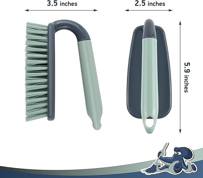 Scrub Brush | Shower Cleaning Brush | Comfort Grip & Stiff Flexible Bristles | - Image 6