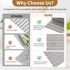 Stone Dish Drying Mats for Kitchen Counter-23.6''x15.3'' Foldable Quick Dry - Image 4