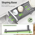 TOOLF Small Dish Drying Rack, Mini Expandable Compact Dish Rack, Slim - Image 6