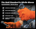 GLOVEWORKS 8 Mil Orange Nitrile Disposable Gloves Heavy Duty Industrial RDT - Image 6