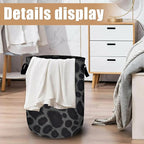 Grey Black Leopard Print Laundry Basket, Foldable Animal Leopard Laundry Hamper - Image 6