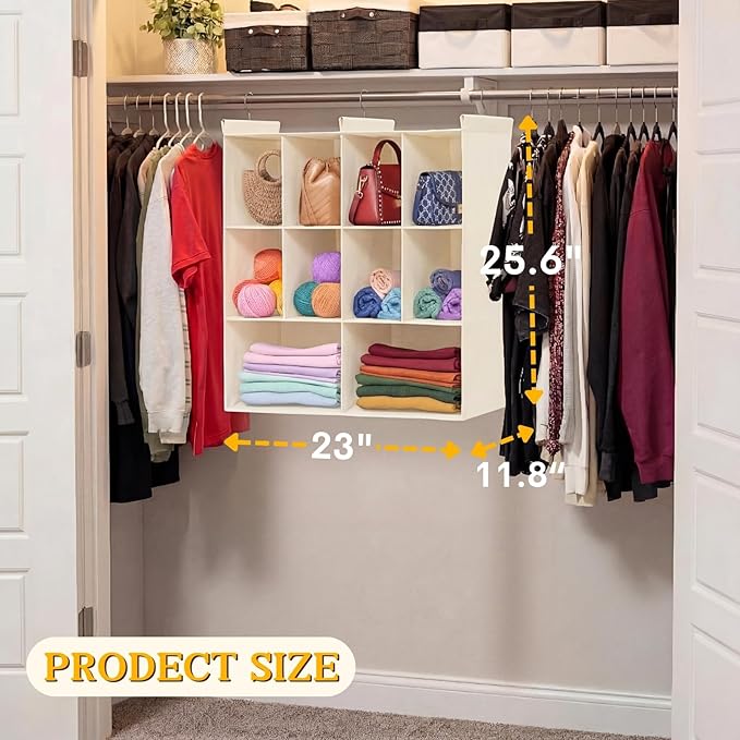Ofiray-home 3 Tier Hanging Closet Organizer, 10 Compartments Sweater Organizer - Image 5