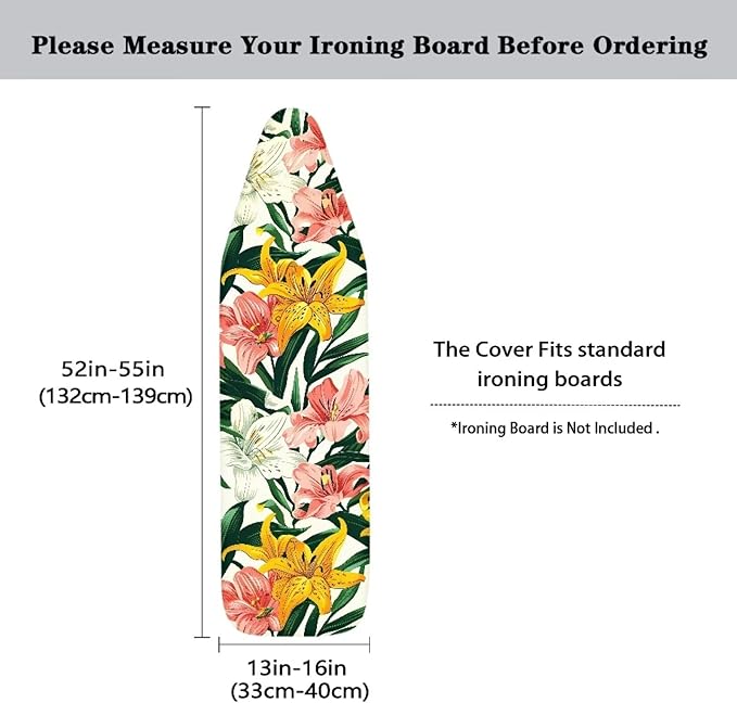 Colorful Floral Ironing Board Cover Heavy Duty Padded, Standard Size 15 x 54 - Image 5