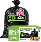 Veska 55 Gallon Trash Bags Heavy Duty, 55-60 Gallon Trash Bags Large Black by Veska