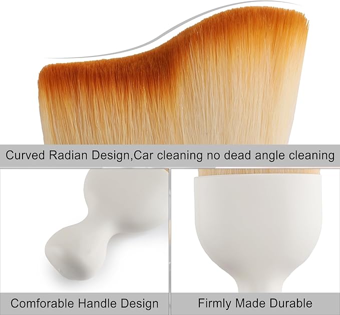 GaRhomxy Car Detailing Brushes, Car Interior Dust Sweeping Soft Brush, Soft - Image 3