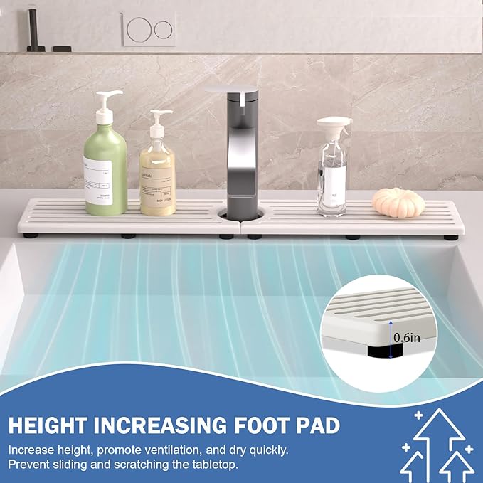 Kitchen Faucet Mat, Diatomite Sink Faucet Mat Splash Guard - Image 9