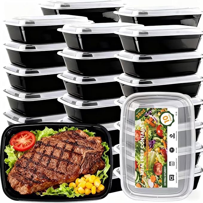 38oz 10 Pack Disposable Food Leftover Containers by Unknown