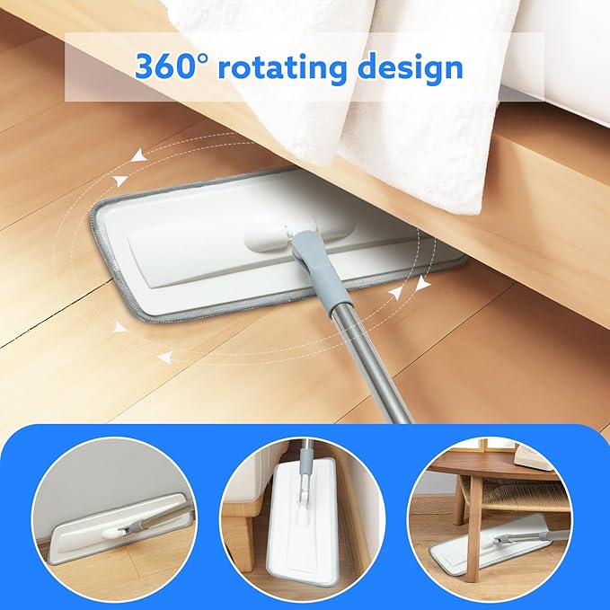 Microfiber Mop for Cleaning Floors, 55 Inch Extendable Flat Mop - Image 4