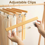 BAGAIL 10 Pack Wooden Pants Hangers - Image 3