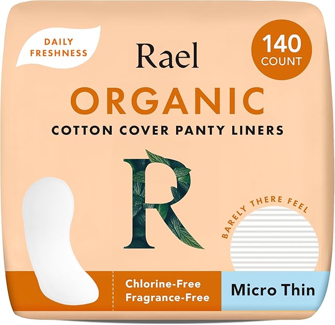 Rael Panty Liners for Women, Organic Cotton Cover by Rael