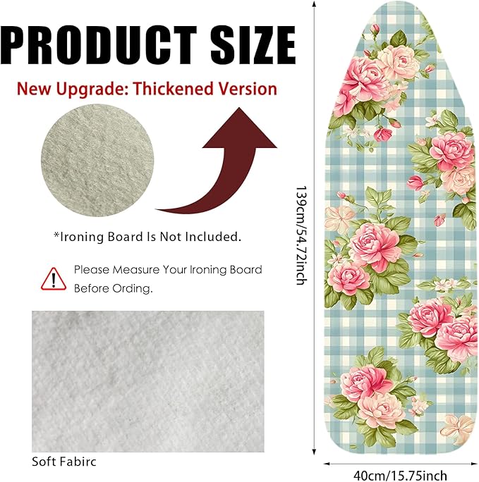 Nuxovilar Ironing Board Cover Needle Cotton 15x54 Inches | Ironing Board Cover - Image 3