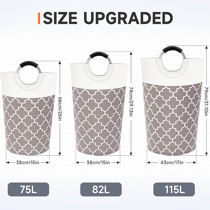 Large Laundry Basket Laundry Hamper Bag Washing Bin Clothes Bag Collapsible Tall - Image 2