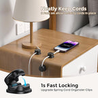 AhaStyle Spring Cable Organizer 6 Pack Cord Cable Holders Clips Strong Adhesive - Image 3