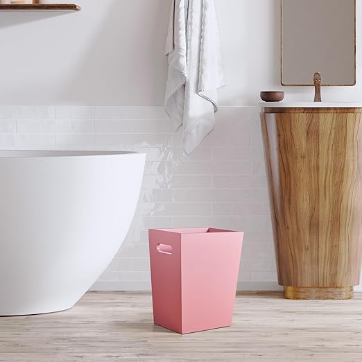 Small Trash Can Wastebasket, 2 Gallon Wooden Waste Basket - Image 7