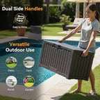 NEWBULIG 60 Gallon Deck Box, Waterproof Outdoor Storage Box with Lockable Lid, Patio Furniture Bench & Side Table, Outside Storage Container, Tool-Free Assembly, for Garden, Pool, Brown - Image 5