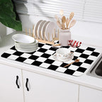 Coffee Mat Checkered Dish Drying Pad by Unknown
