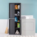 Sterilite 4 Shelf Cabinet, Lockable Utility Storage w/ Adjustable Shelves, Gray - Plastic Shelving Unit for Organizing Garage, Pantry, Basement, Laundry Room or Mudroom - Image 5