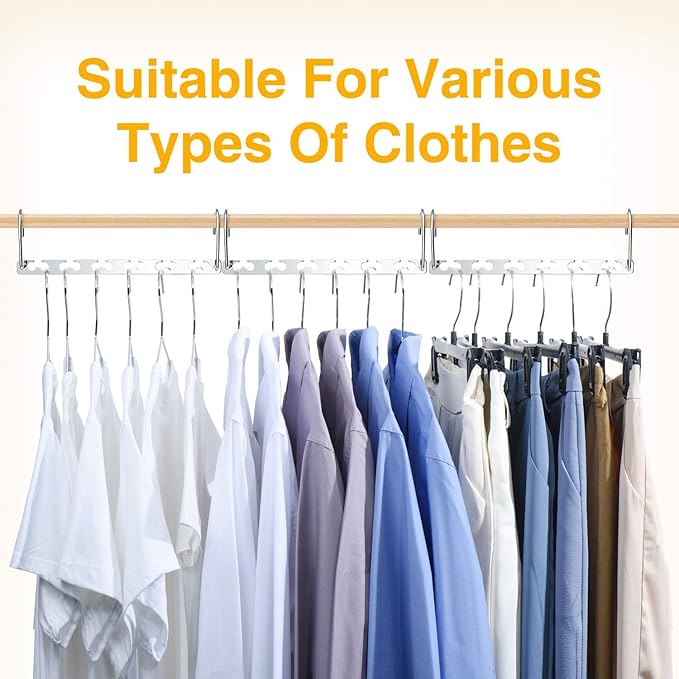 HOUSE DAY 10.5 Inch Closet Space Saving Wardrobe Clothing Magic Hangers - Image 6