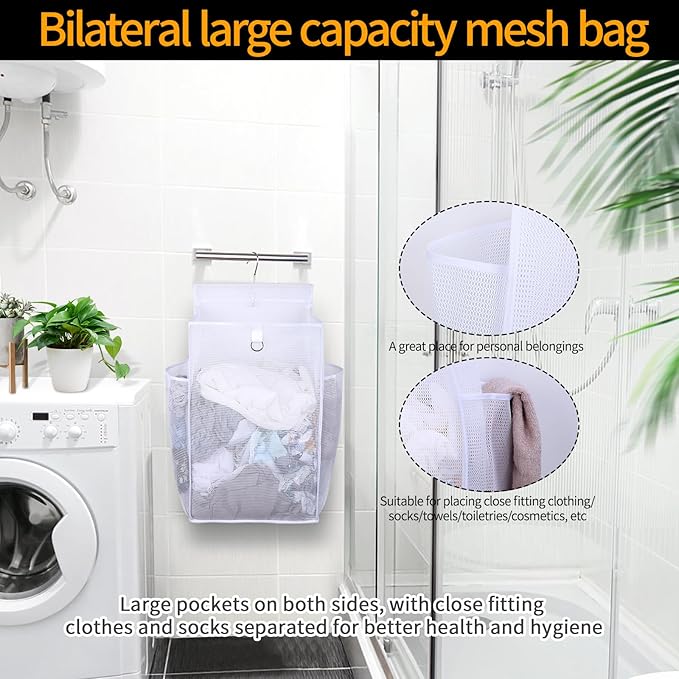 Hanging Collapsible Breathable Mesh Laundry Hamper, 24 x 14.2 x 7.5 in - Image 6