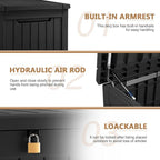 Devoko XXL 230 Gallon Resin Large Deck Box Waterproof Outdoor Storage Box Loackable for Patio Furniture Cushions and Garden Tools(230 Gallon, Black) - Image 6